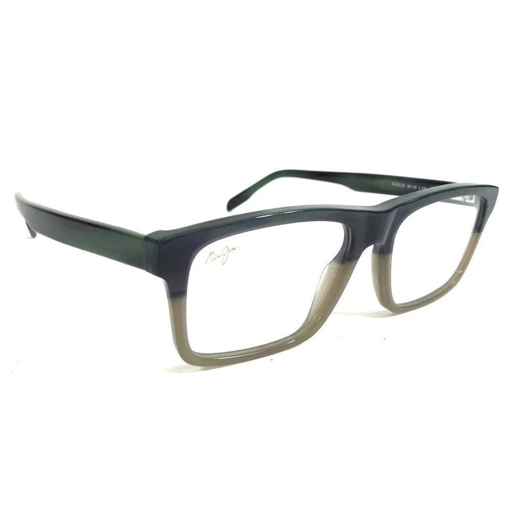 Maui Jim Eyeglasses Frames MJO2124-95 Blue Green Beige Horn Rectangle 56-19-150